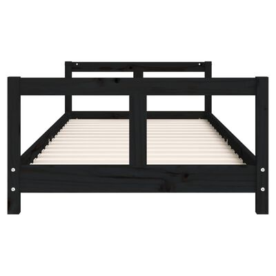 vidaXL Cadre de lit pour enfants noir 80x200 cm bois de pin massif