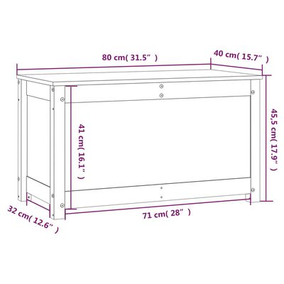 vidaXL Boîte de rangement 80x40x45,5 cm Bois massif de pin