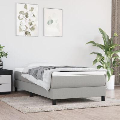 vidaXL Matelas de lit à ressorts ensachés Gris clair 90x190x20cm Tissu