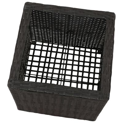 vidaXL Lits surélevés de jardin 3 pcs Résine tressée Noir