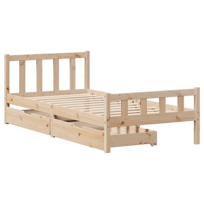 vidaXL Cadre de lit sans matelas 75x190 cm bois de pin massif