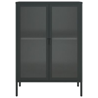 vidaXL Buffet noir 75x35x105 cm verre et acier