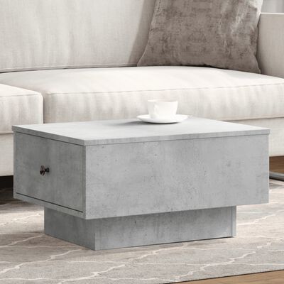 vidaXL Table basse gris béton 60x45x31 cm bois d'ingénierie