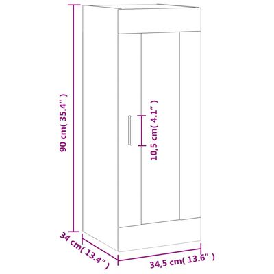 vidaXL Armoire murale blanc 34,5x34x90 cm