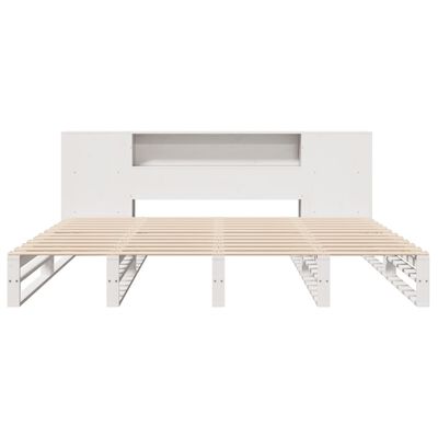 vidaXL Lit bibliothèque sans matelas blanc 180x200 cm bois massif