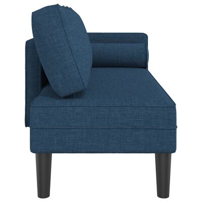 vidaXL Chaise longue avec coussins bleu tissu