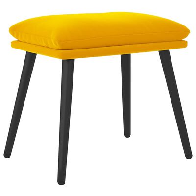 vidaXL Repose-pied Jaune moutarde 45x29,5x35 cm Velours