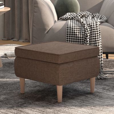 vidaXL Tabouret avec pieds en bois Taupe Tissu