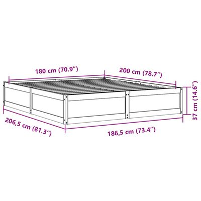 vidaXL Cadre de lit sans matelas cire marron 180x200cm bois pin massif