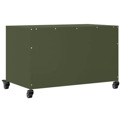 vidaXL Meuble TV vert olive 68x39x43,5 cm acier