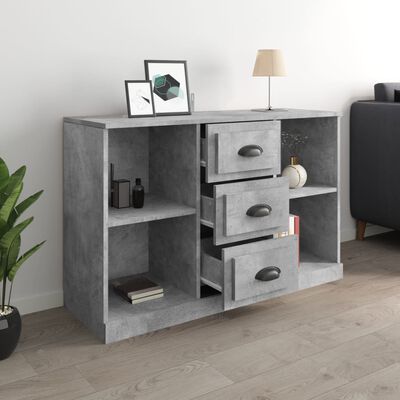 vidaXL Buffet gris béton 104,5x35,5x67,5 cm bois d'ingénierie