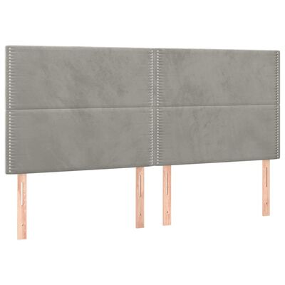 vidaXL Tête de lit à LED Gris clair 160x5x118/128 cm Velours