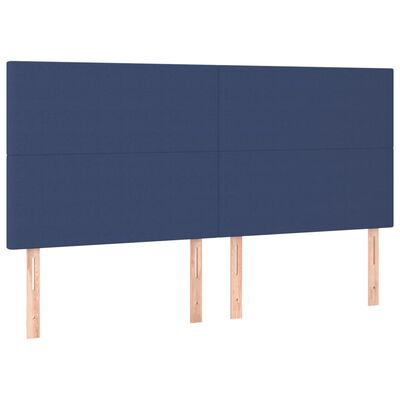 vidaXL Tête de lit à LED Bleu 180x5x118/128 cm Tissu