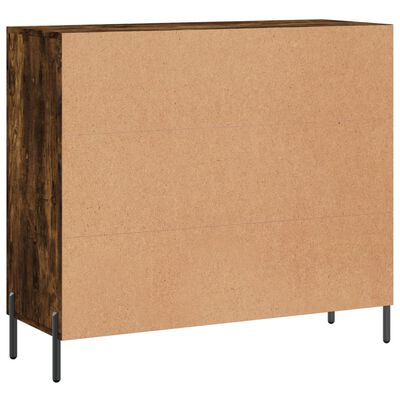 vidaXL Buffet chêne fumé 90x34x80 cm bois d'ingénierie