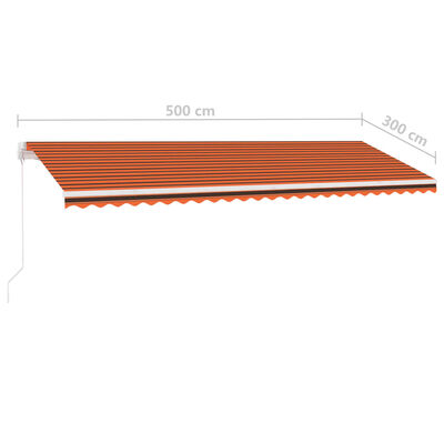 vidaXL Auvent manuel rétractable sur pied 500x300 cm Orange et marron