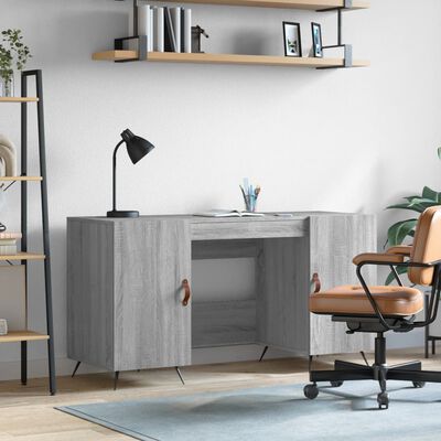 vidaXL Bureau sonoma gris 140x50x75 cm bois d'ingénierie