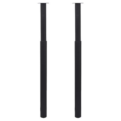 vidaXL Pied de table télescopique 2 pcs Noir 710 mm - 1100 mm