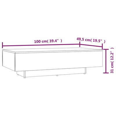 vidaXL Table basse chêne fumé 100x49,5x31 cm bois d'ingénierie