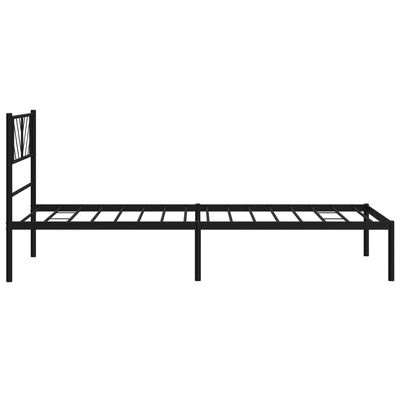 vidaXL Cadre de lit métal sans matelas avec tête de lit noir 100x190cm