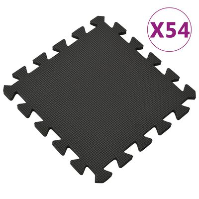 vidaXL Tapis de sol 54 pcs 4,86㎡ Mousse EVA Noir