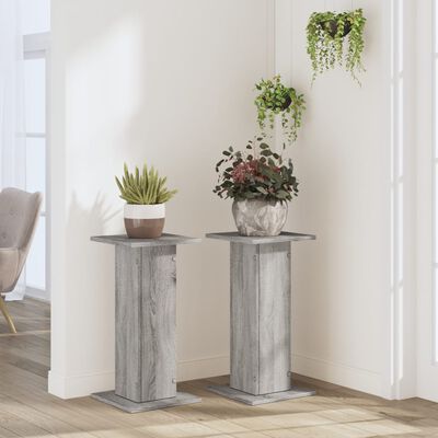 vidaXL Supports pour plantes 2 pcs sonoma gris bois d'ingénierie