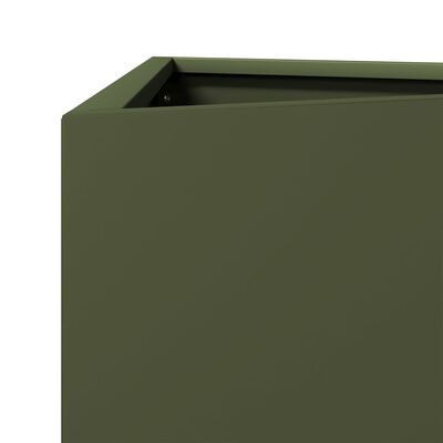 vidaXL Jardinière vert olive triangulaire 30x26x75 cm acier