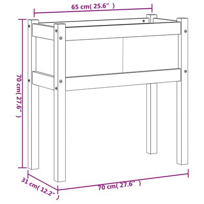 vidaXL Jardinières et pieds cire marron 70x31x70 cm bois de pin massif