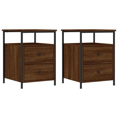 vidaXL Tables de chevet 2 pcs chêne marron 44x45x60 cm bois ingénierie