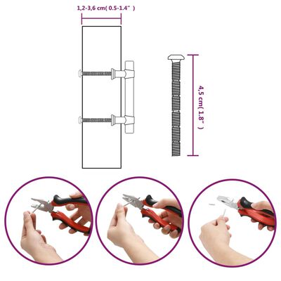 vidaXL Poignées d'armoire 10 pcs noir 64 mm acier inoxydable