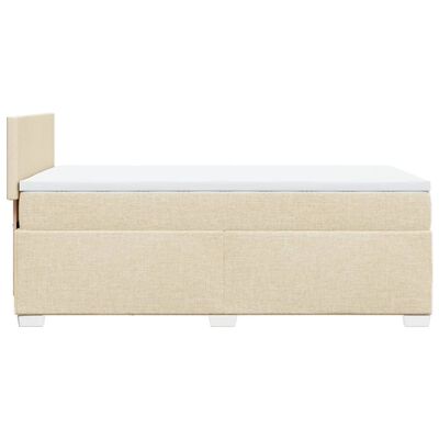 vidaXL Sommier à lattes de lit avec matelas Crème 100x200 cm Tissu