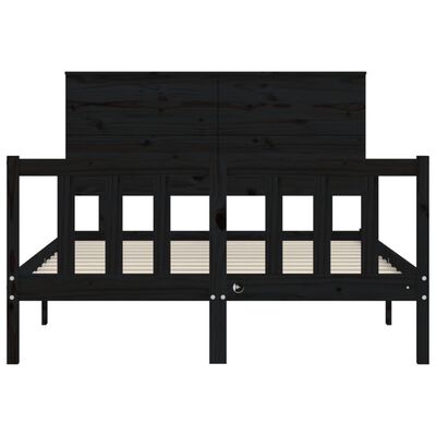 vidaXL Cadre de lit sans matelas noir 120x200 cm bois de pin massif