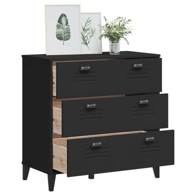 vidaXL Commode VIKEN noir bois d'ingénierie