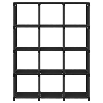 vidaXL Étagère d'affichage 12 cubes Noir 103x30x141 cm Tissu