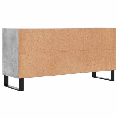 vidaXL Meuble TV gris béton 103,5x30x50 cm bois d'ingénierie