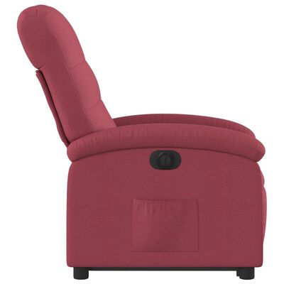 vidaXL Fauteuil inclinable électrique rouge bordeaux tissu