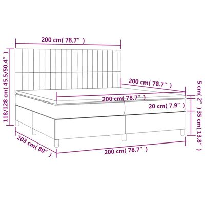 vidaXL Sommier à lattes de lit et matelas Gris clair 200x200cm Velours