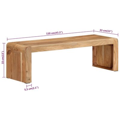 vidaXL Meuble TV 110x33x33 cm bois d'acacia massif