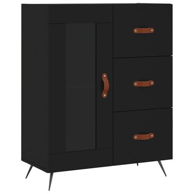 vidaXL Buffet haut Noir 69,5x34x180 cm Bois d'ingénierie