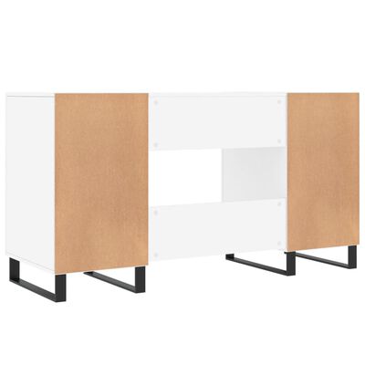 vidaXL Bureau Blanc brillant 140x50x75 cm Bois d'ingénierie