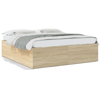 vidaXL Cadre de lit sans matelas chêne sonoma 200x200 cm