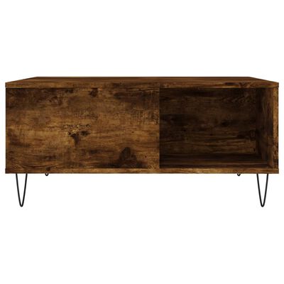 vidaXL Table basse chêne fumé 80x80x36,5 cm bois d'ingénierie