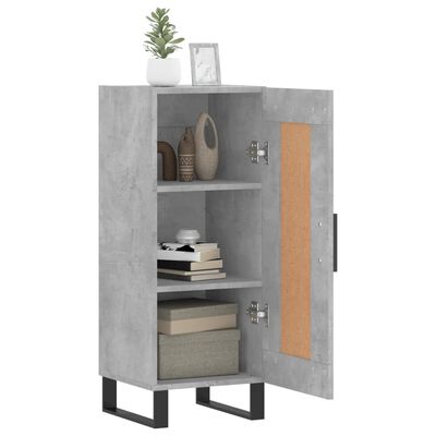 vidaXL Buffet Gris béton 34,5x34x90 cm Bois d'ingénierie