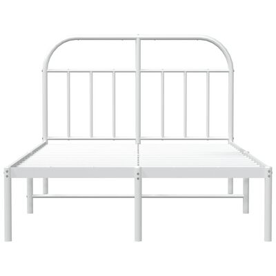 vidaXL Cadre de lit métal sans matelas et tête de lit blanc 135x190 cm