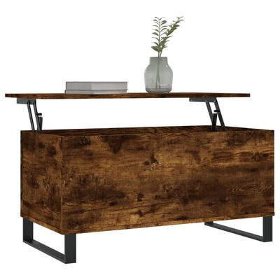 vidaXL Table basse Chêne fumé 90x44,5x45 cm Bois d'ingénierie