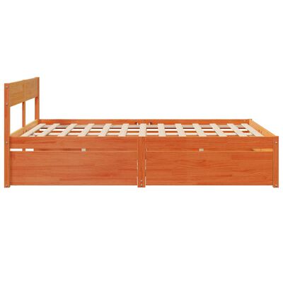 vidaXL Cadre de lit sans matelas cire marron 160x200cm bois pin massif