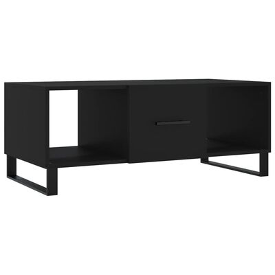 vidaXL Table basse noir 102x50x40 cm bois d'ingénierie