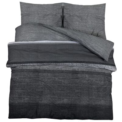 vidaXL Ensemble de housse de couette gris foncé 140x200 cm Coton