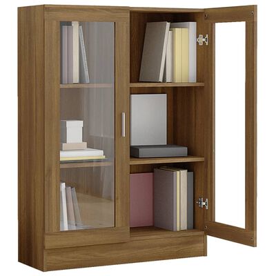 vidaXL Armoire à vitrine Chêne brun 82,5x30,5x115cm Bois d'ingénierie