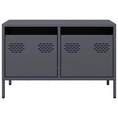 vidaXL Meuble TV anthracite 68x39x43,5 cm acier laminé à froid