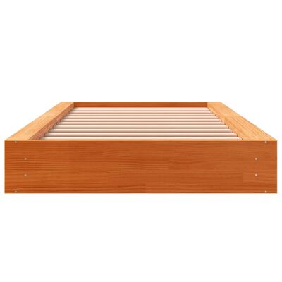 vidaXL Cadre de lit sans matelas cire marron 90x190 cm bois pin massif